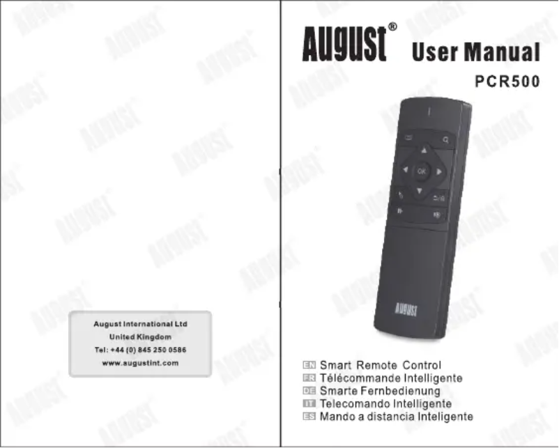Page 1 de la notice Manuel utilisateur August PCR500