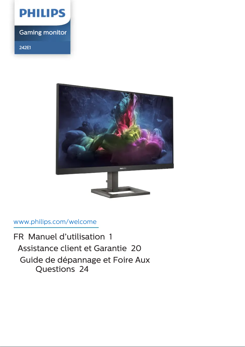 Page 1 de la notice Manuel utilisateur Philips 242E1GAEZ