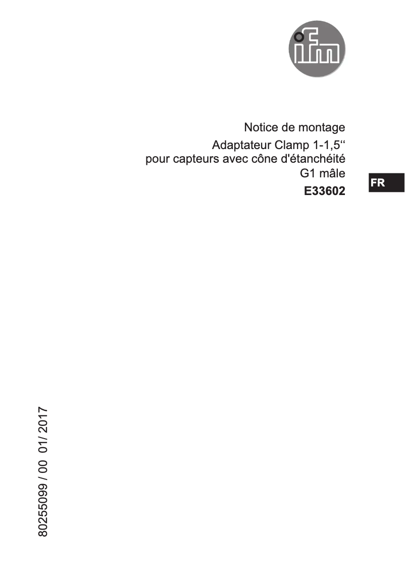 Page n°1 - Manuel utilisateur IFM E33602