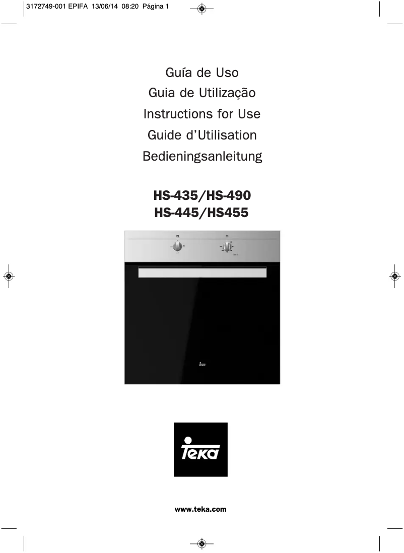 Page 1 de la notice Manuel utilisateur Teka HS 445