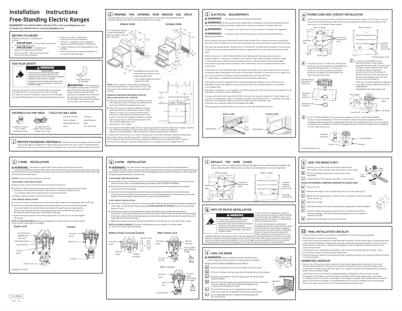 Page 1 of the manual Installation Guide GE JBP66MNBS