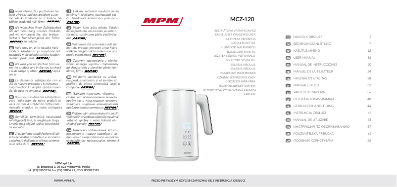 Page 1 de la notice Manuel utilisateur MPM MCZ-120