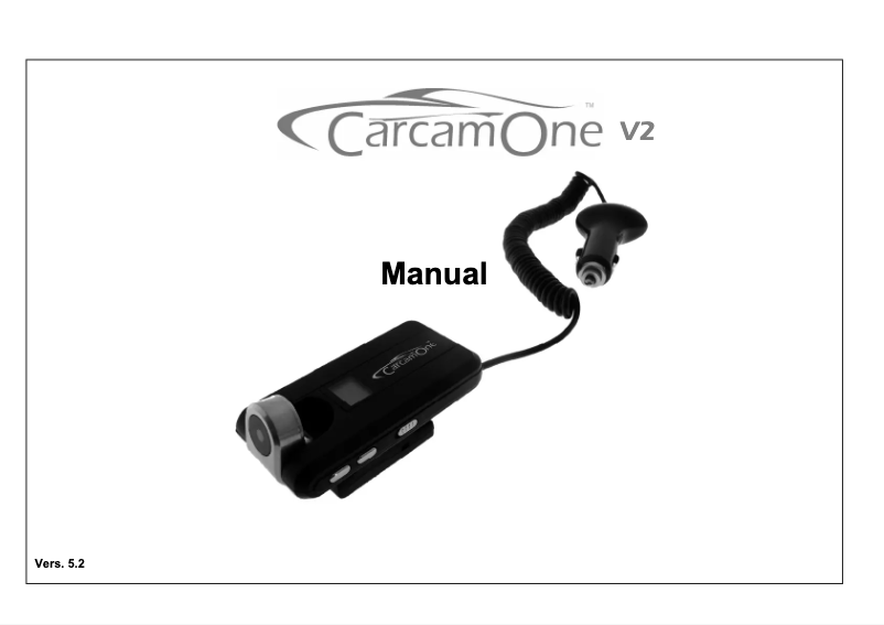Page n°1 - Manuel utilisateur CamOne CarCamOne V2