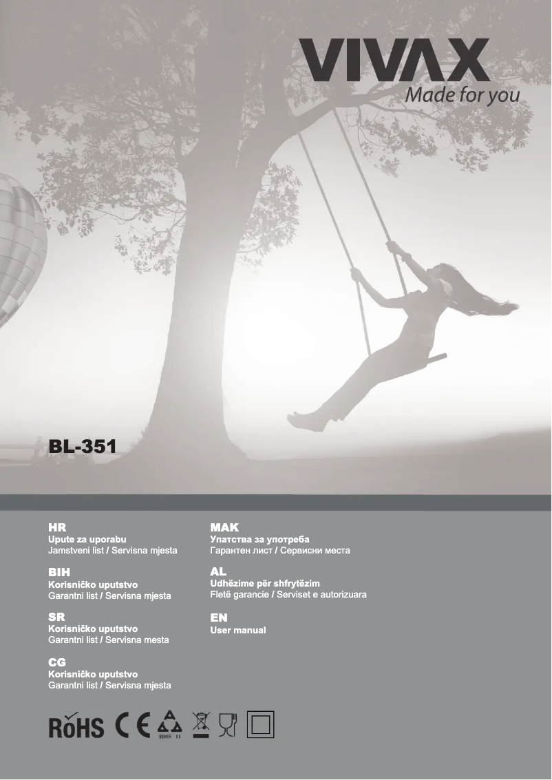 Page n°1 - Manuel utilisateur Vivax BL-351