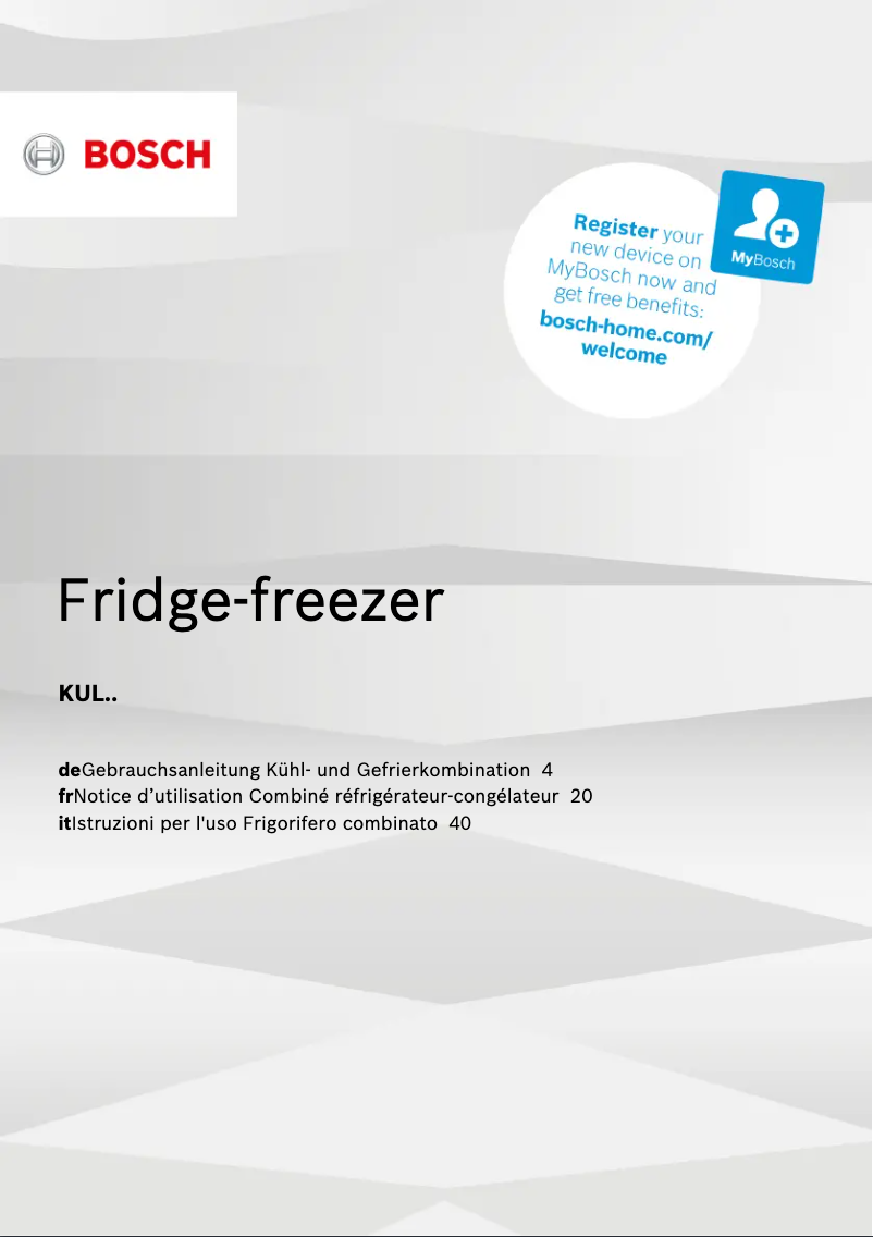 Page n°1 - Manuel utilisateur Bosch KUL15A65CH
