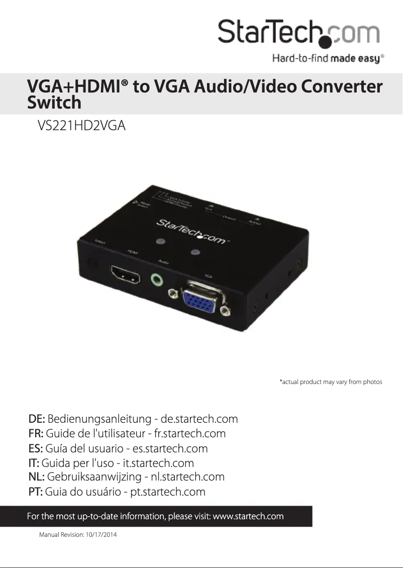 Image de la première page du manuel de l'appareil VS221HD2VGA