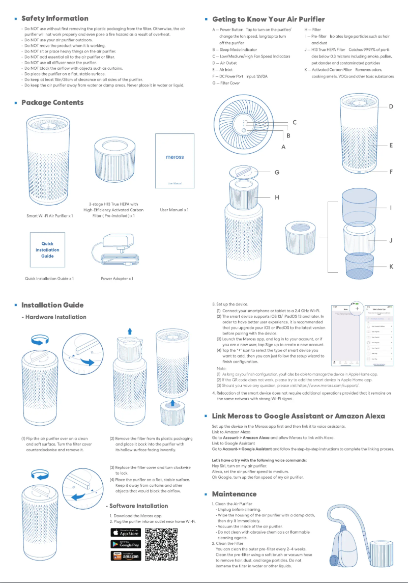 Page n°1 - Manuel utilisateur Meross MAP100