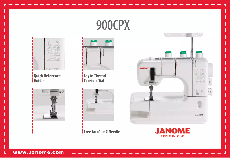 Page n°1 - Fiche technique Janome CoverPro 900CPX