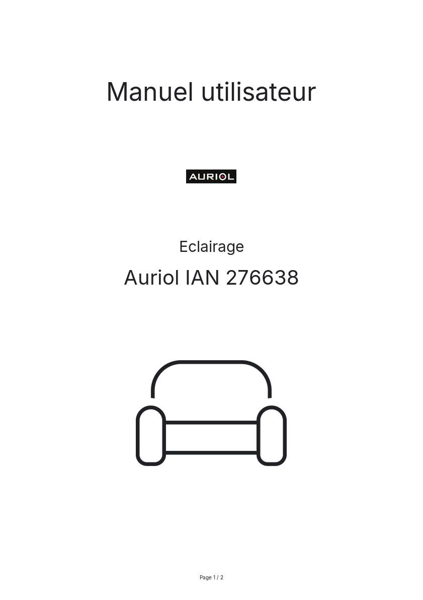 Page n°1 - Manuel utilisateur Auriol IAN 276638