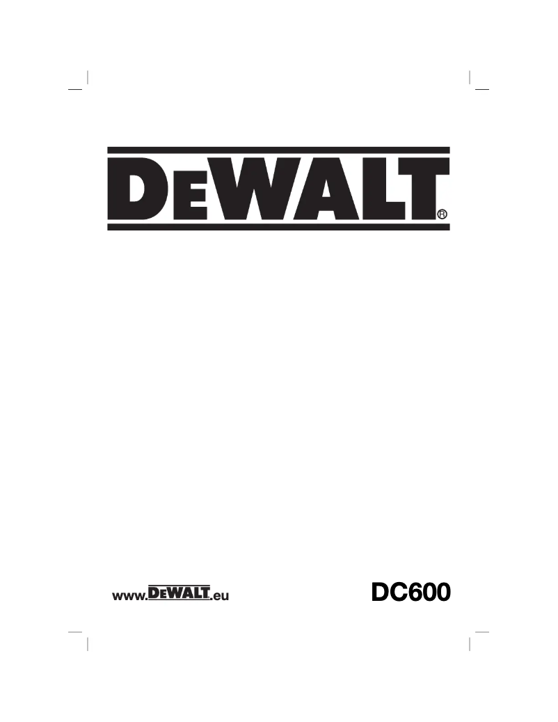 Page n°1 - Manuel utilisateur DeWalt DC600