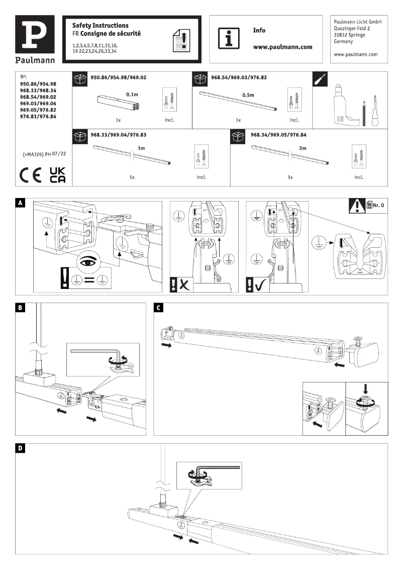 Page 1 de la notice Manuel utilisateur Paulmann URail
