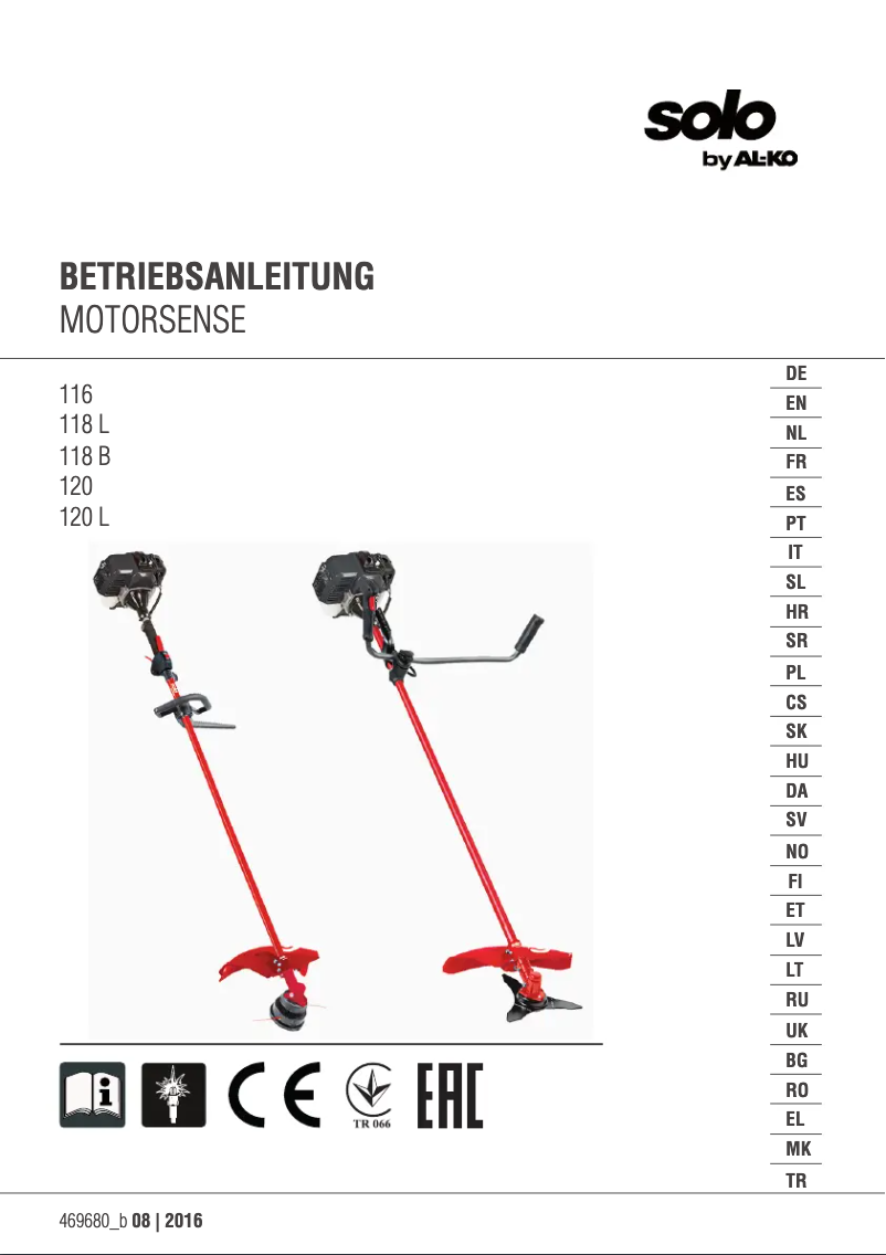 Image de la première page du manuel de l'appareil Solo 116 B
