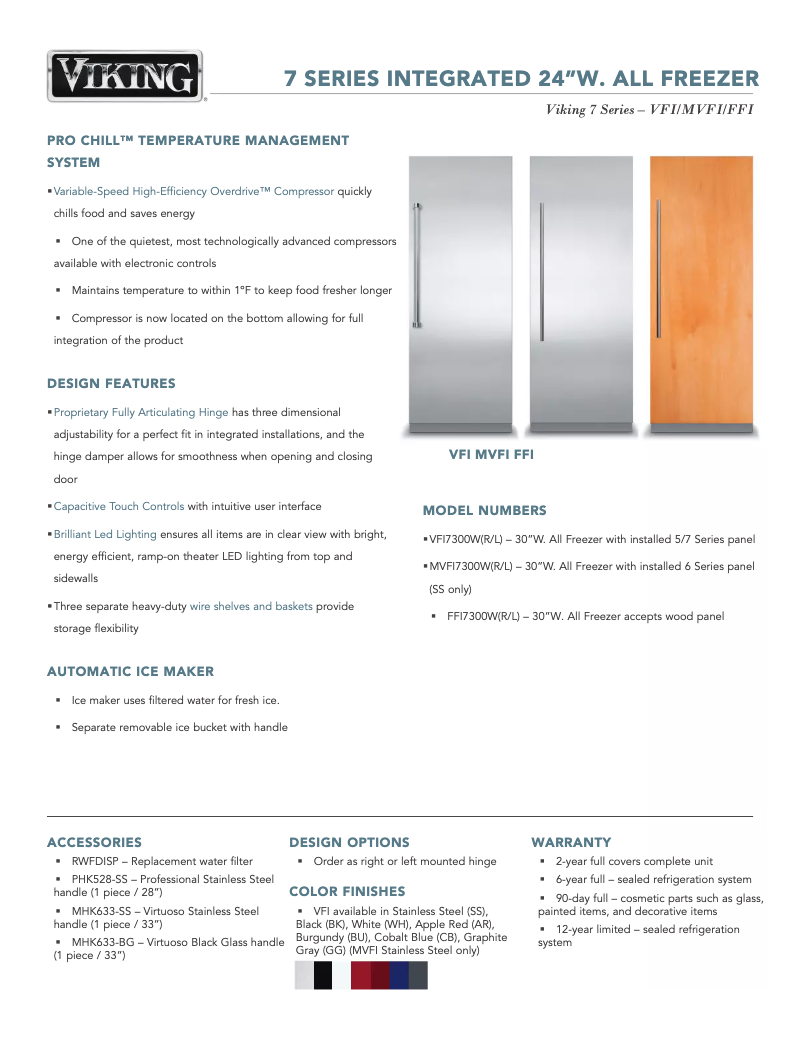 Image de la première page du manuel de l'appareil VFI7300WRBK