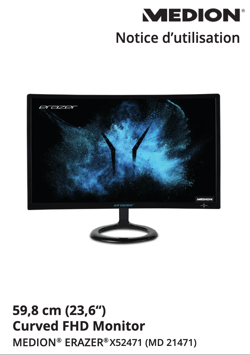 Page 1 de la notice Manuel utilisateur Medion ERAZER X52471 (MD 21471)