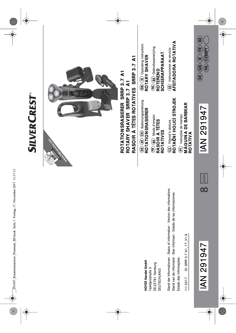 Page n°1 - Manuel utilisateur SilverCrest SRRP 3.7 A1