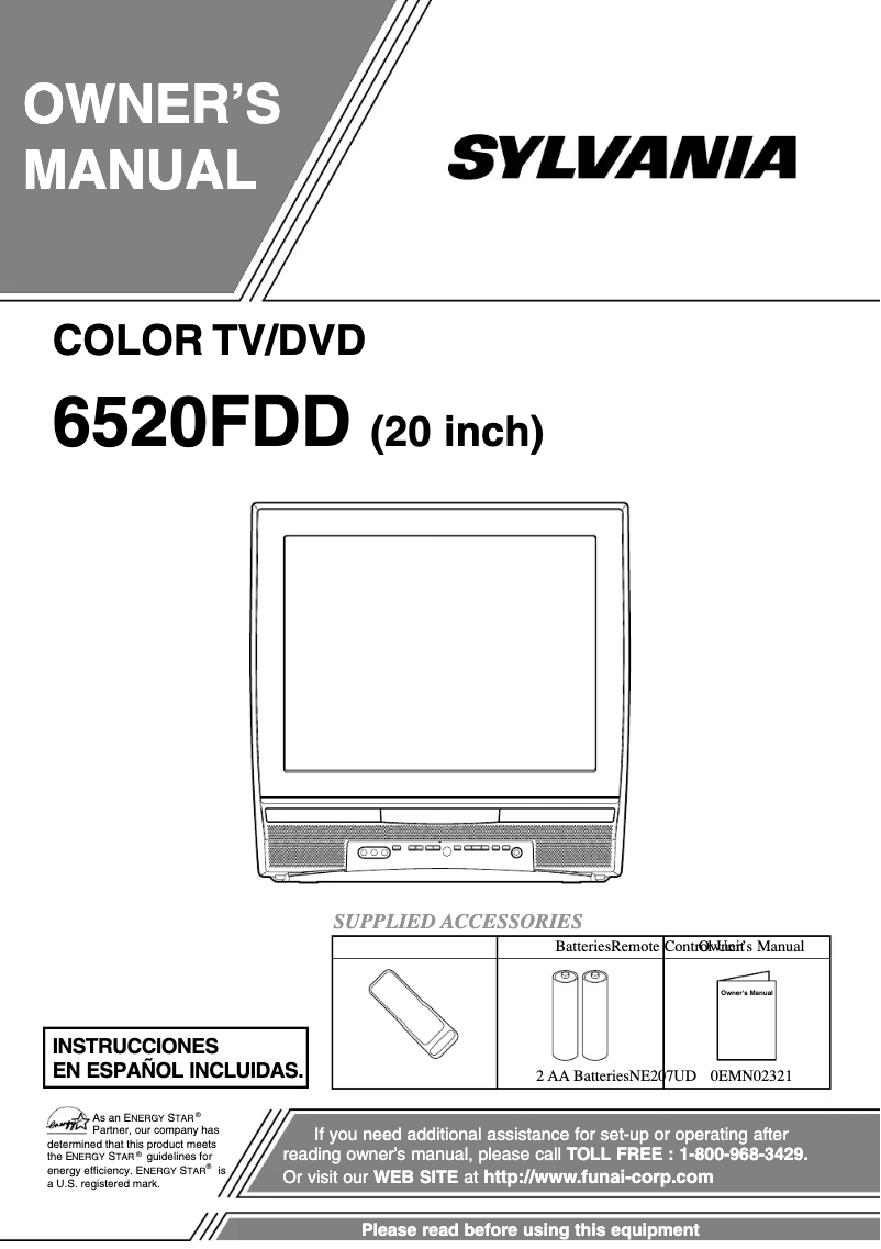 Page n°1 - Manuel utilisateur Sylvania 6520FDD