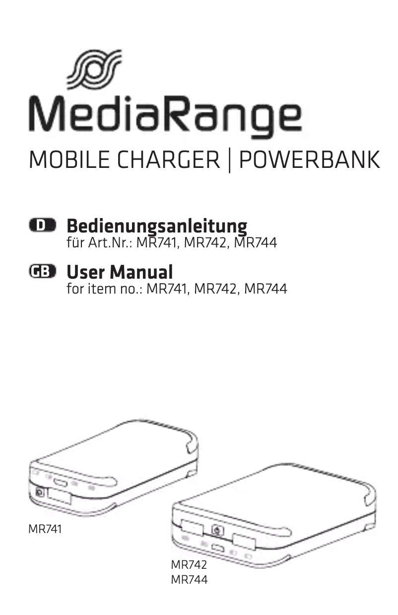 Page 1 de la notice Manuel utilisateur MediaRange MR742