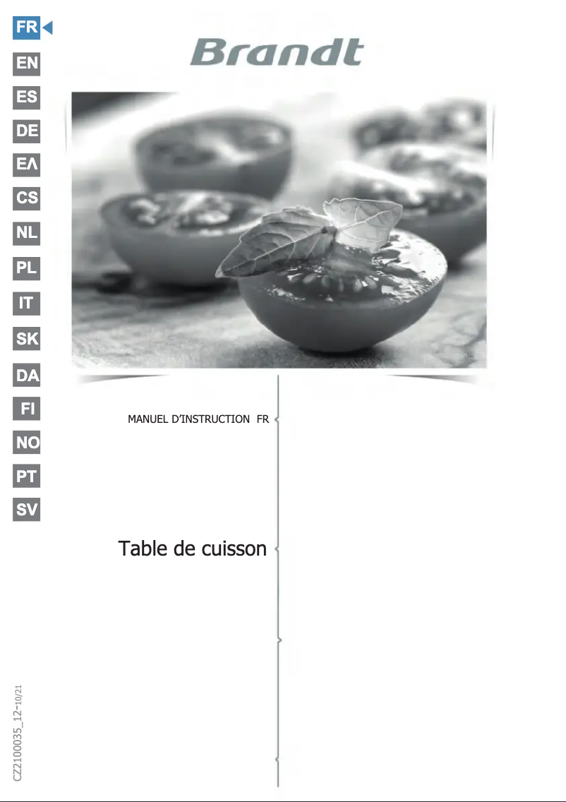 Page 1 de la notice Manuel utilisateur Brandt BPI163DUB