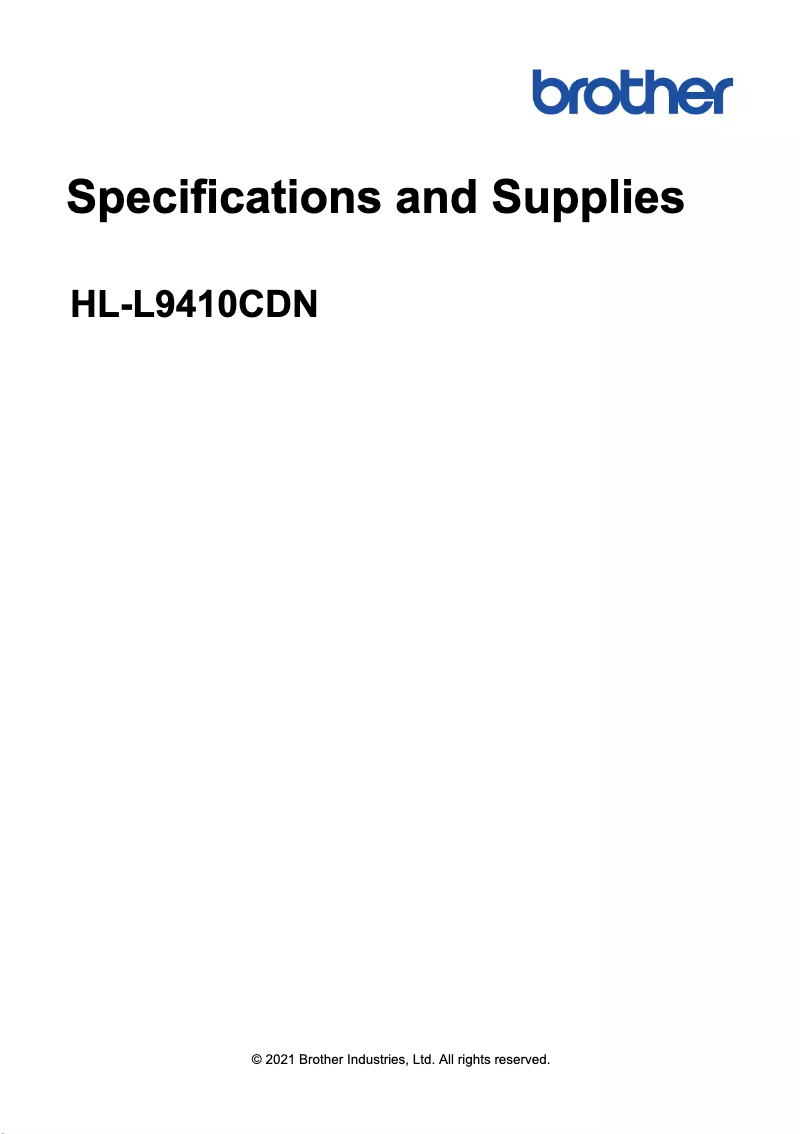 Image de la première page du manuel de l'appareil HL-L9410CDN