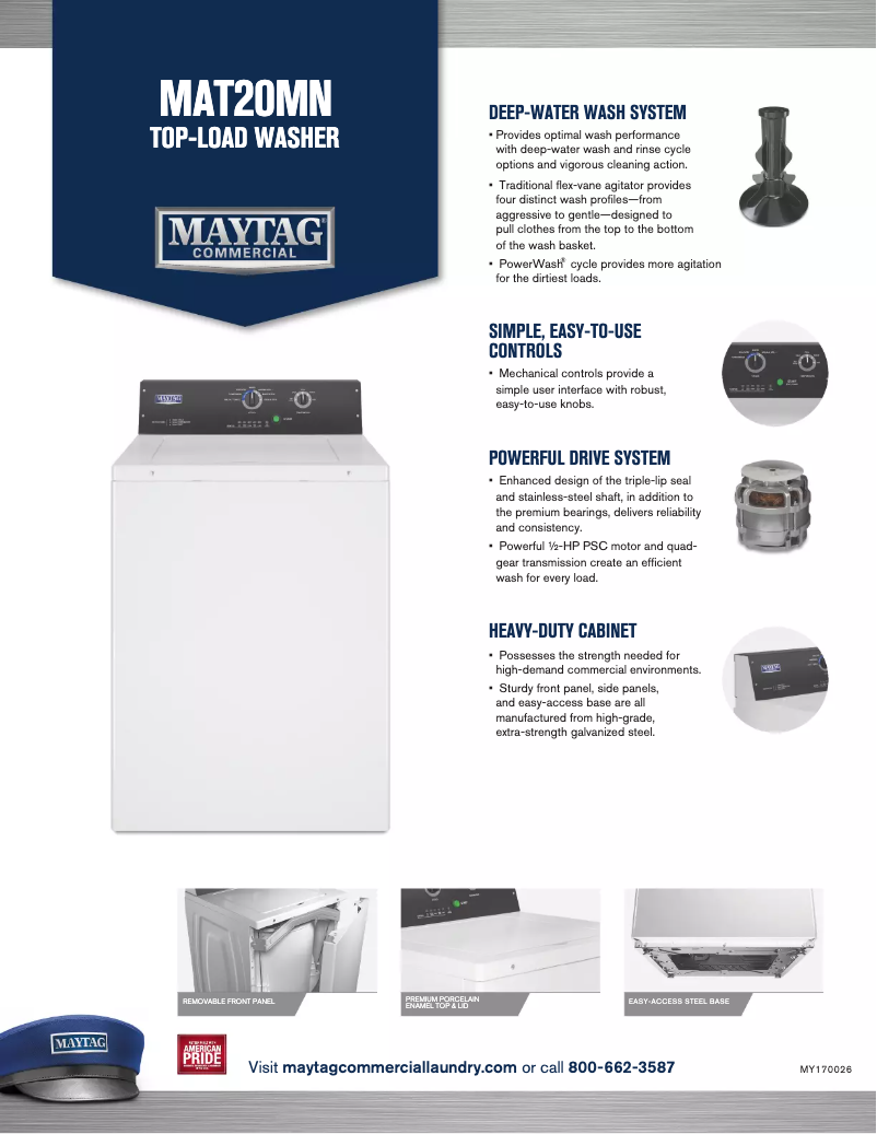 Page 1 de la notice Fiche technique Maytag MAT20PR