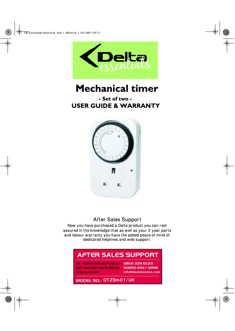 Image de la première page du manuel de l'appareil GT-ZSM-01