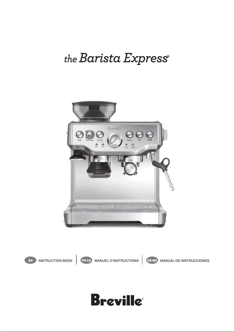 Image de la première page du manuel de l'appareil the Barista Express BES870XL