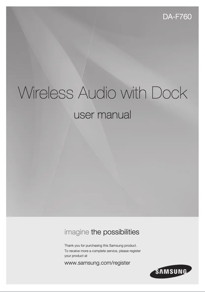Page 1 de la notice Manuel utilisateur Samsung DA-F760