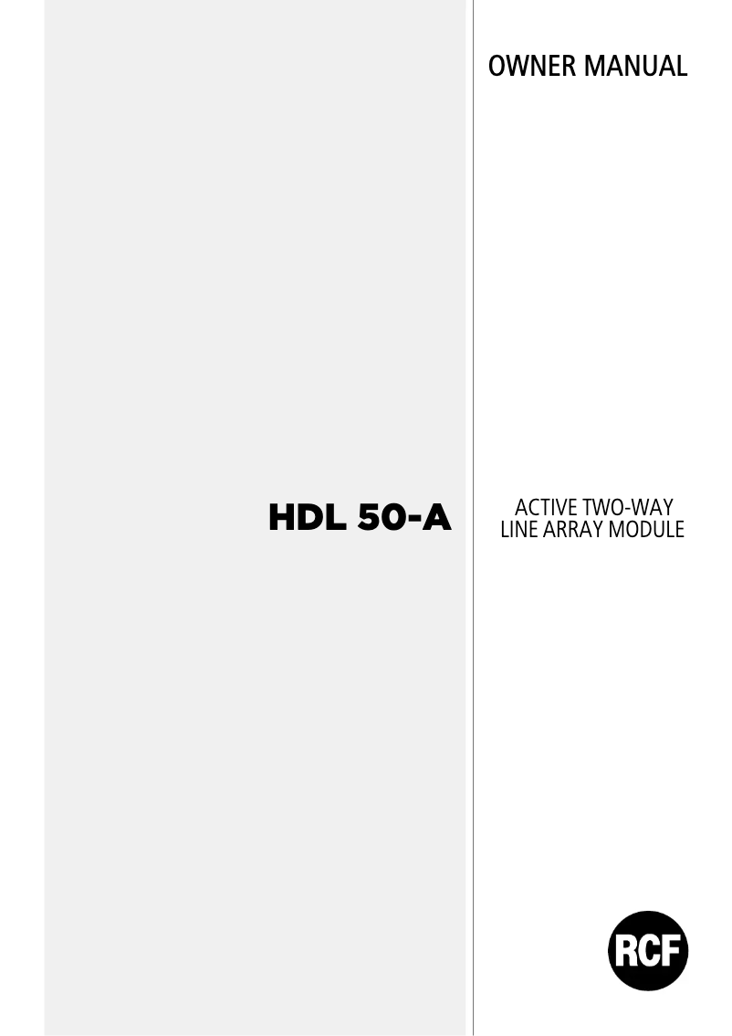 Image de la première page du manuel de l'appareil HDL 50-A