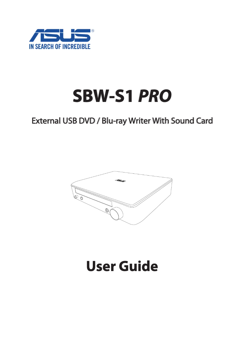 Image de la première page du manuel de l'appareil SBW-S1