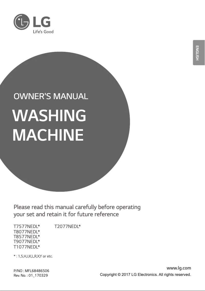 Página 1 del manual Manual de usuario LG T1077NEDL5
