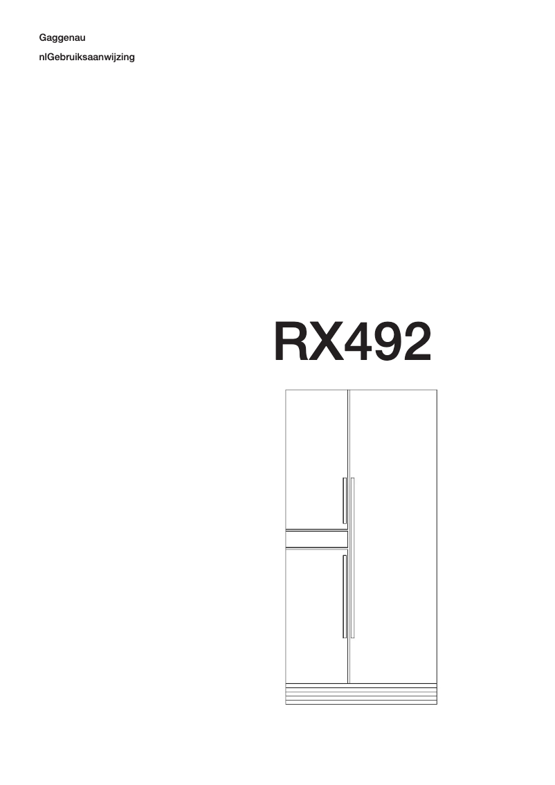 Page n°1 - Manuel utilisateur Gaggenau RX 492 200