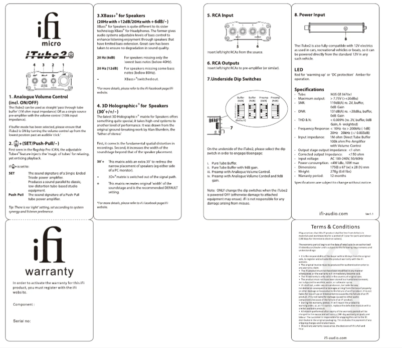 Page 1 de la notice Manuel utilisateur iFi Audio micro iTube 2