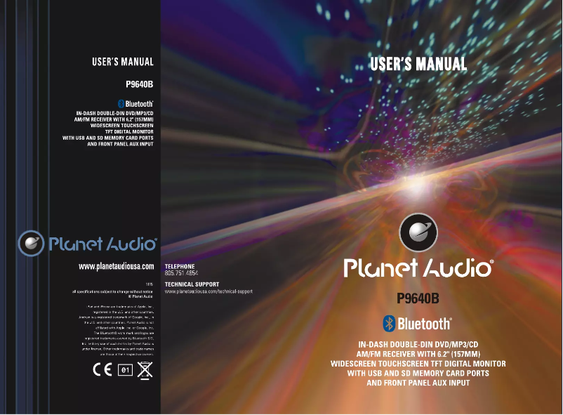 Page n°1 - Manuel utilisateur Planet Audio P9640BRC