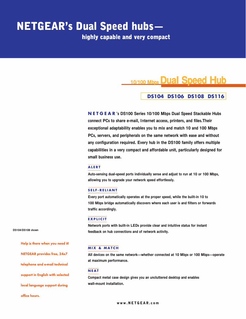 Page 1 de la notice Guide d'installation Netgear DS104