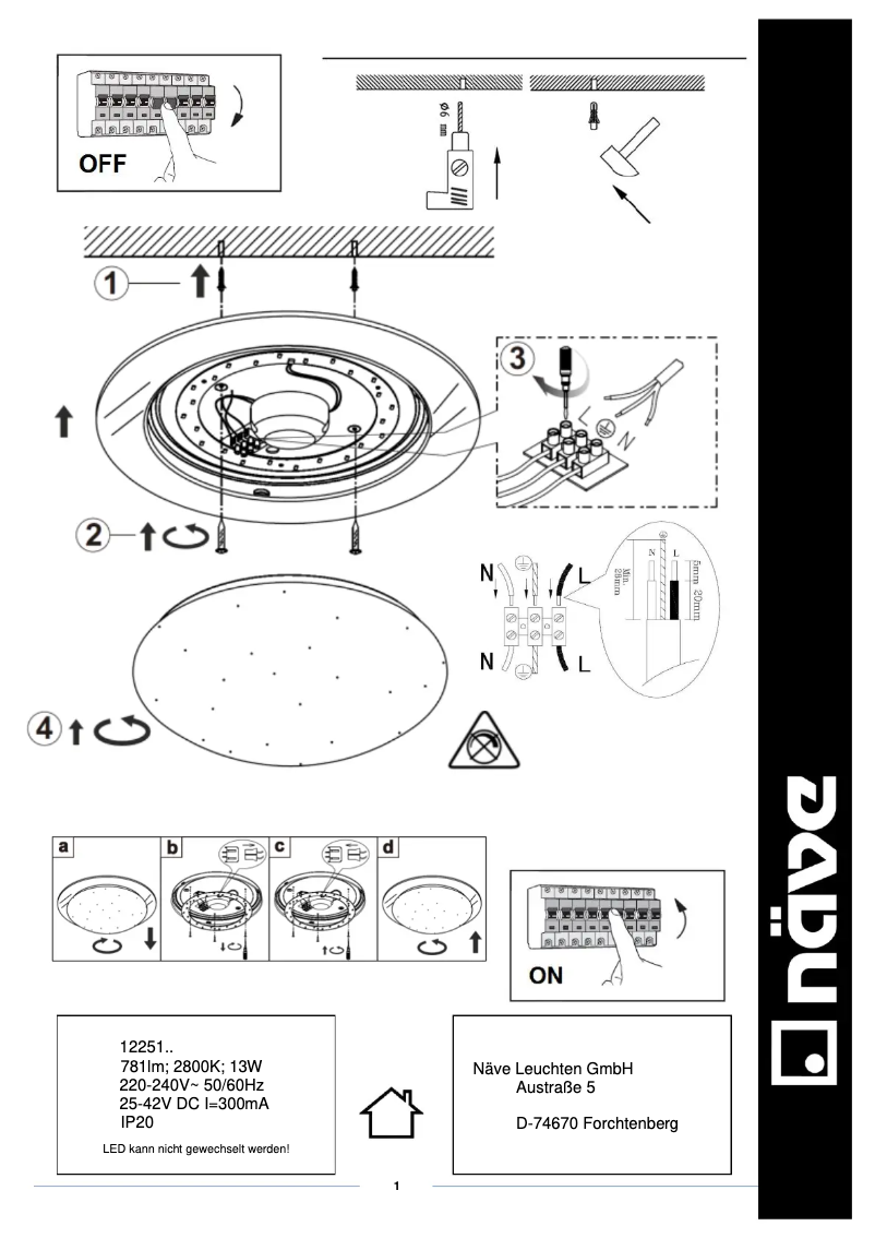 Page n°1 - Manuel utilisateur Näve Palma