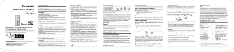 Image de la première page du manuel de l'appareil KX-TF200