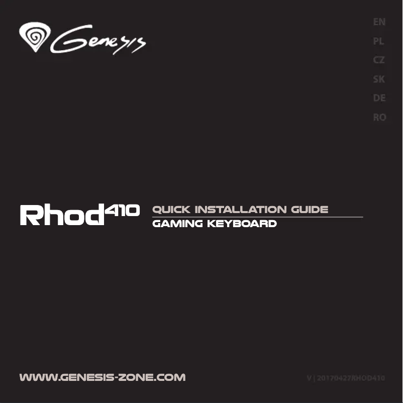 Page n°1 - Manuel utilisateur Genesis Rhod 410