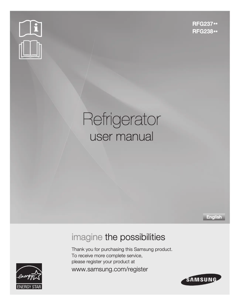 Page 1 de la notice Manuel utilisateur Samsung RFG238AARS