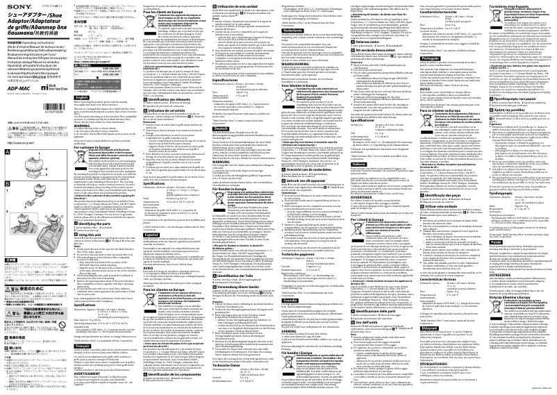 Image de la première page du manuel de l'appareil ADP-MAC