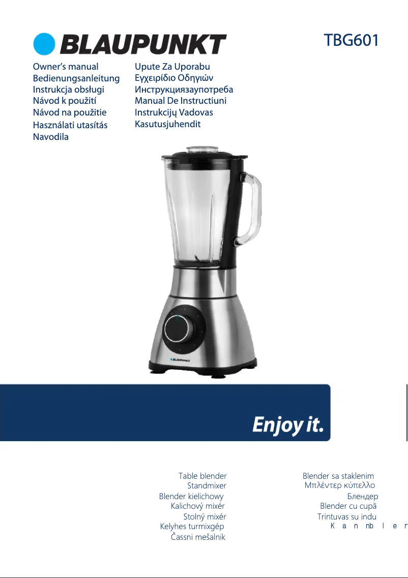 Page 1 de la notice Manuel utilisateur Blaupunkt TBG601