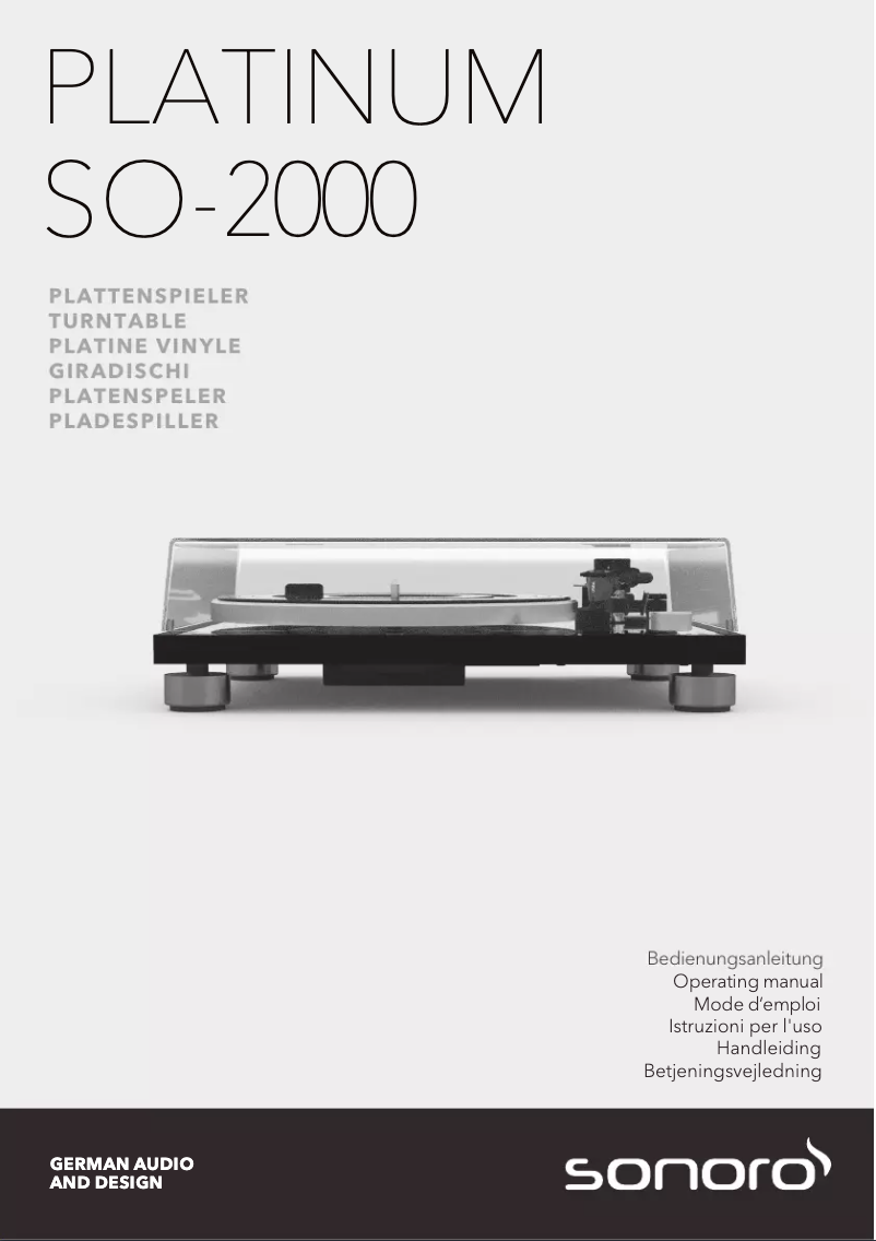 Page n°1 - Manuel utilisateur Sonoro Platinum SO-2000