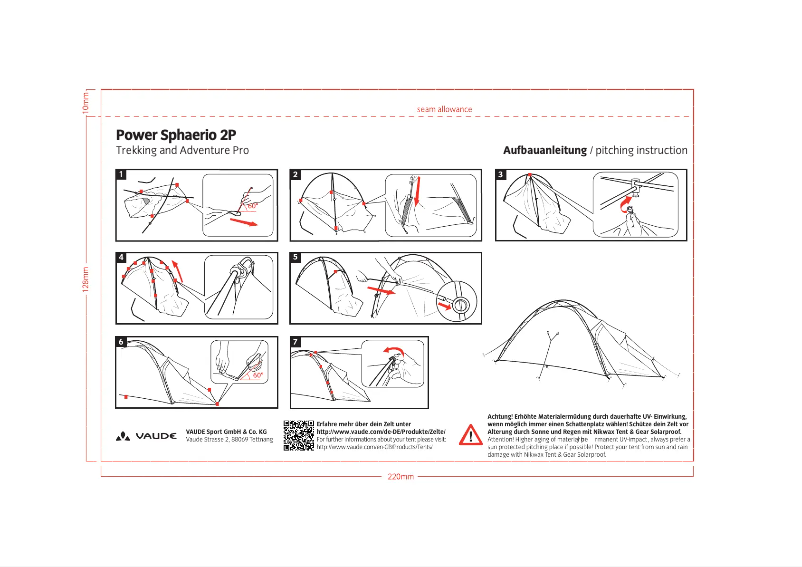 Page 1 of the manual User Manual Vaude Power Sphaerio 2P
