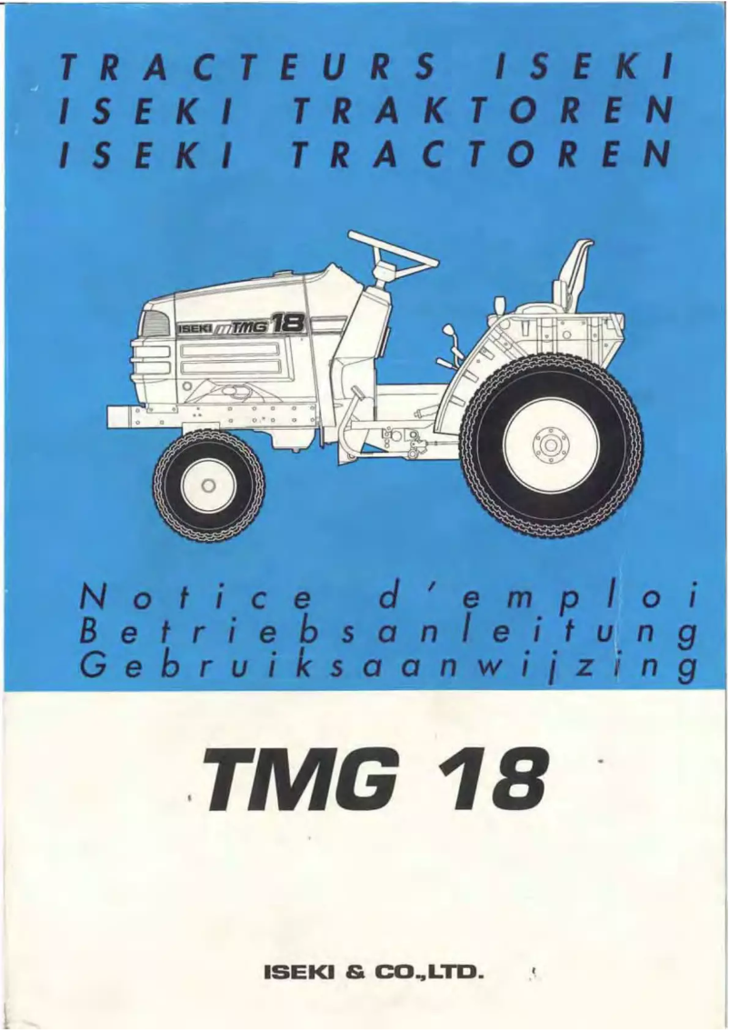 Page n°1 - Manuel utilisateur Iseki TMG 18