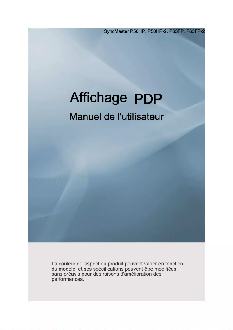 Image de la première page du manuel de l'appareil P50HP