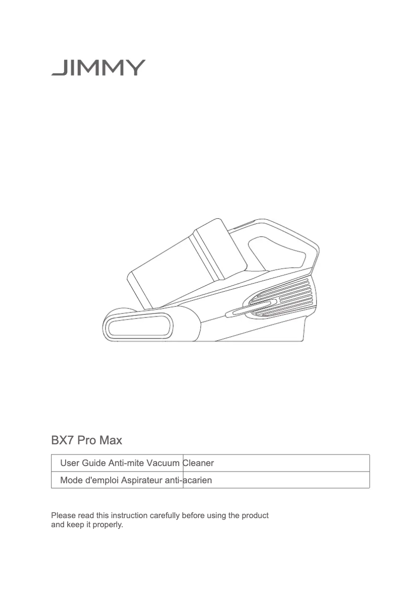 Page 1 de la notice Manuel utilisateur JIMMY BX7 Pro Max