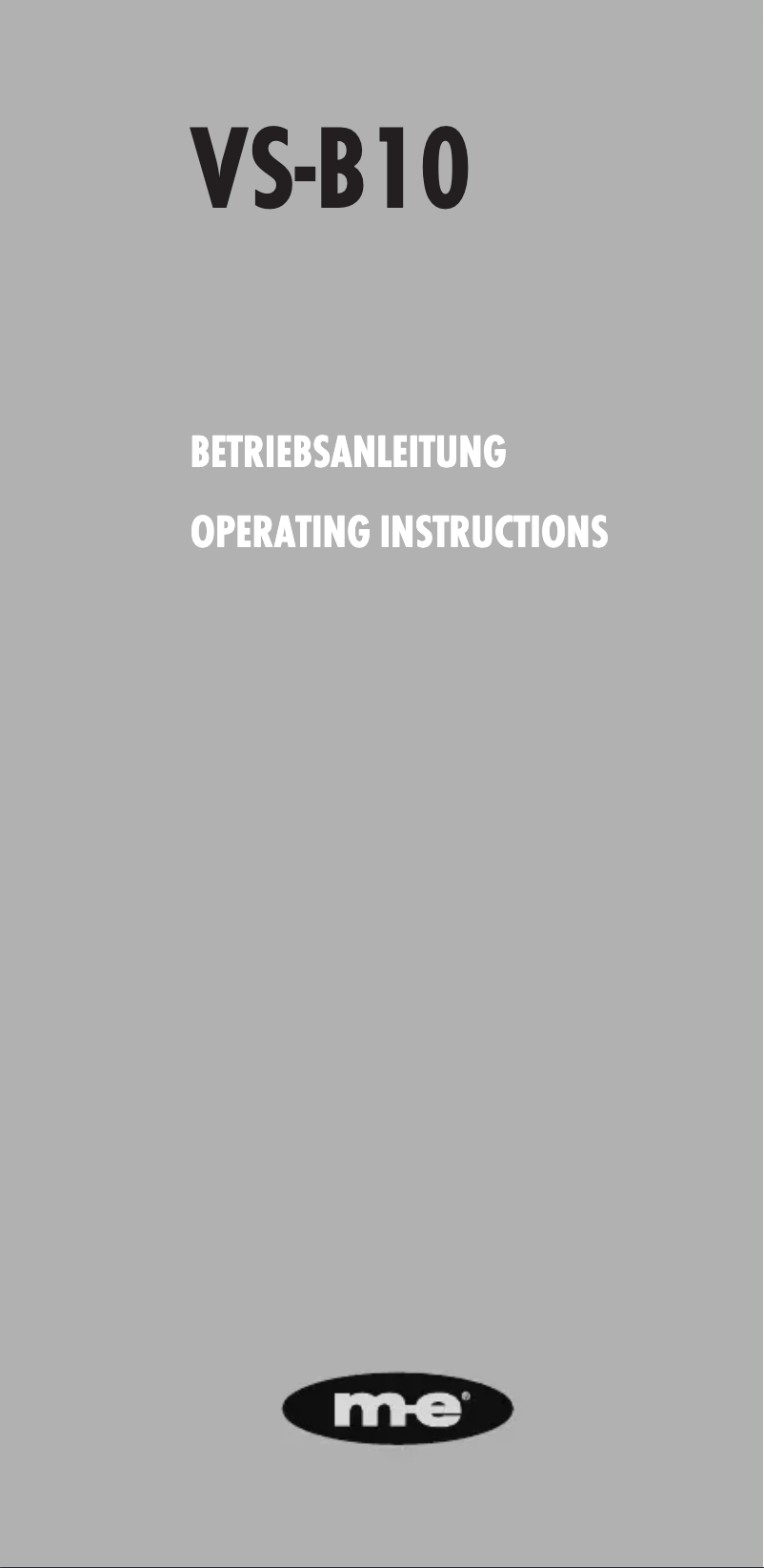 Image de la première page du manuel de l'appareil VS-B10