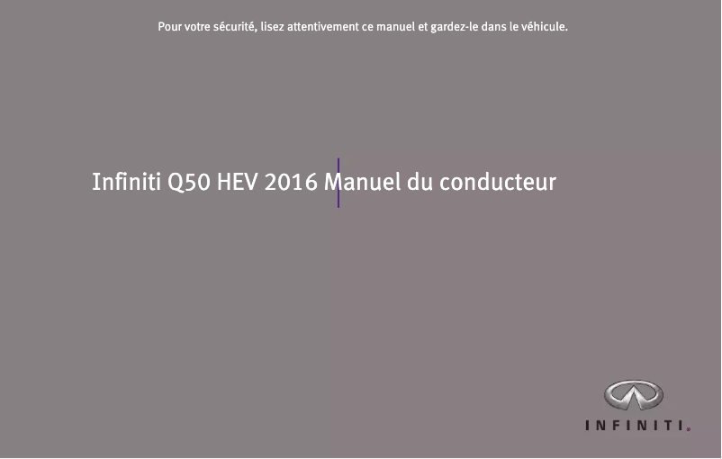 Page n°1 - Manuel utilisateur Infiniti Q50 Hybrid (2016)
