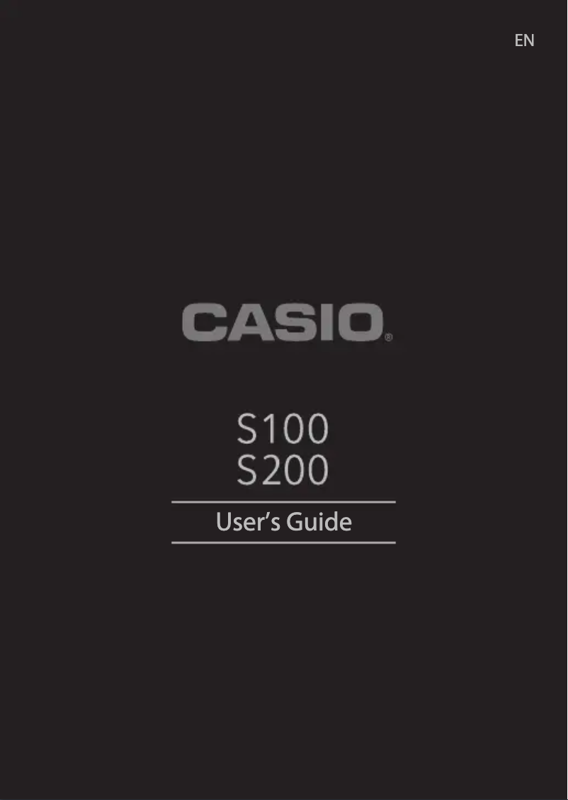 Page 1 de la notice Manuel utilisateur Casio S100