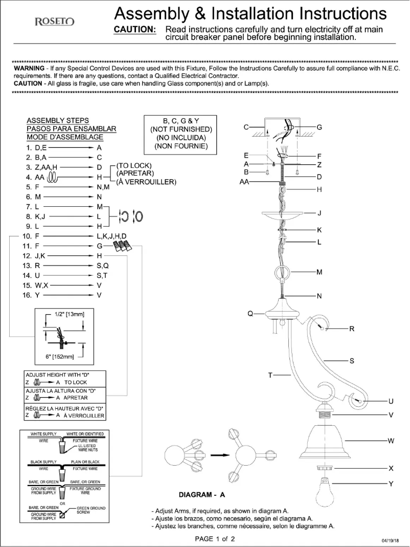 Page n°1 - Manuel utilisateur Roseto Emilia PCH9557BN
