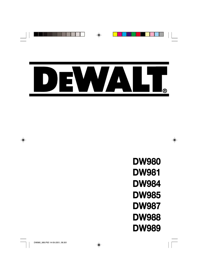 Page 1 de la notice Manuel utilisateur DeWalt DW981